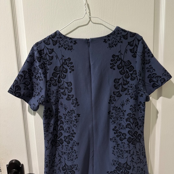 Boden Ponte Floral Slate Blue Shift Dress - Picture 8 of 10